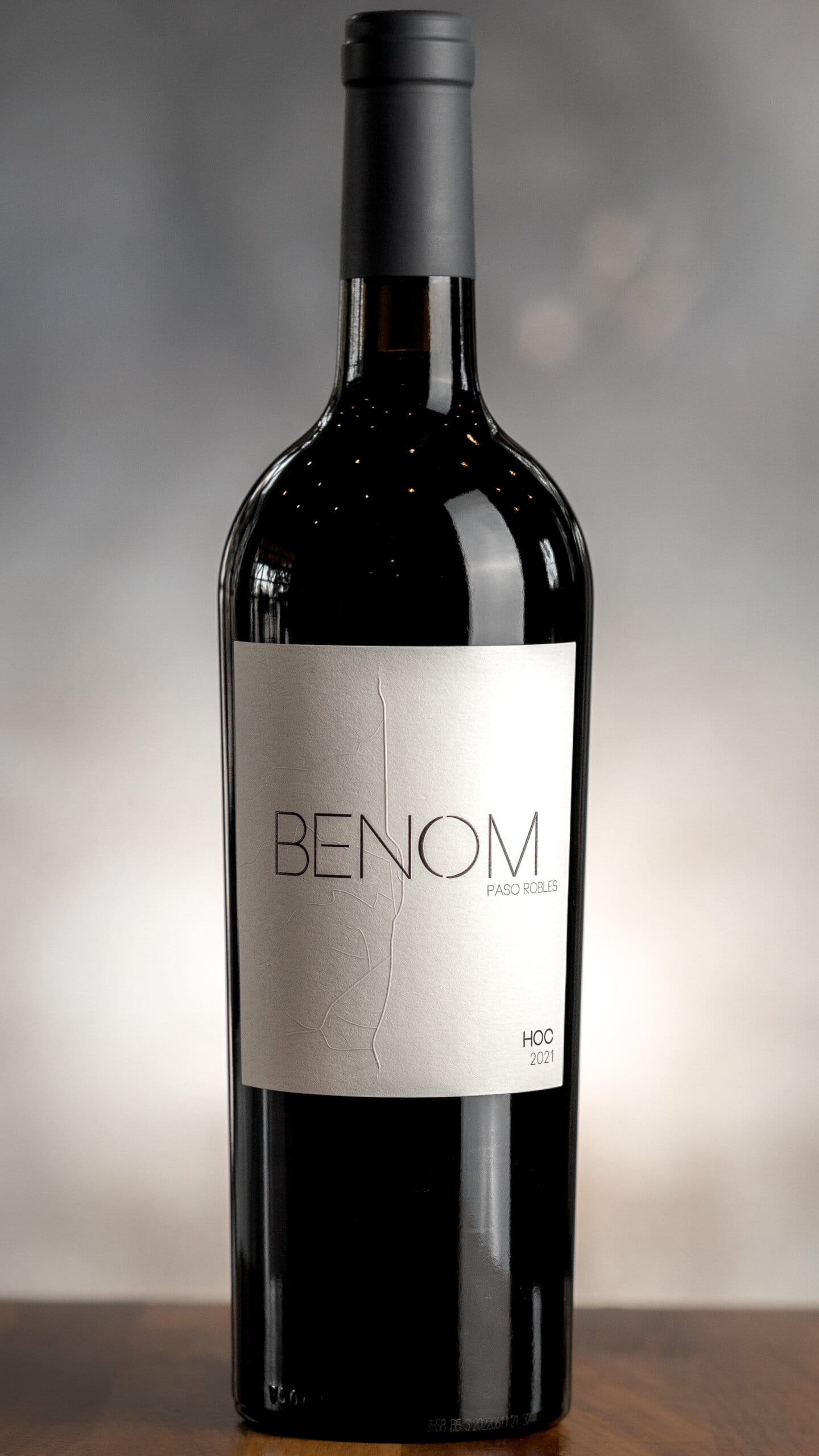 A bottle of BENOM's Hoc- Carignan, Cabernet Sauvignon, Syrah