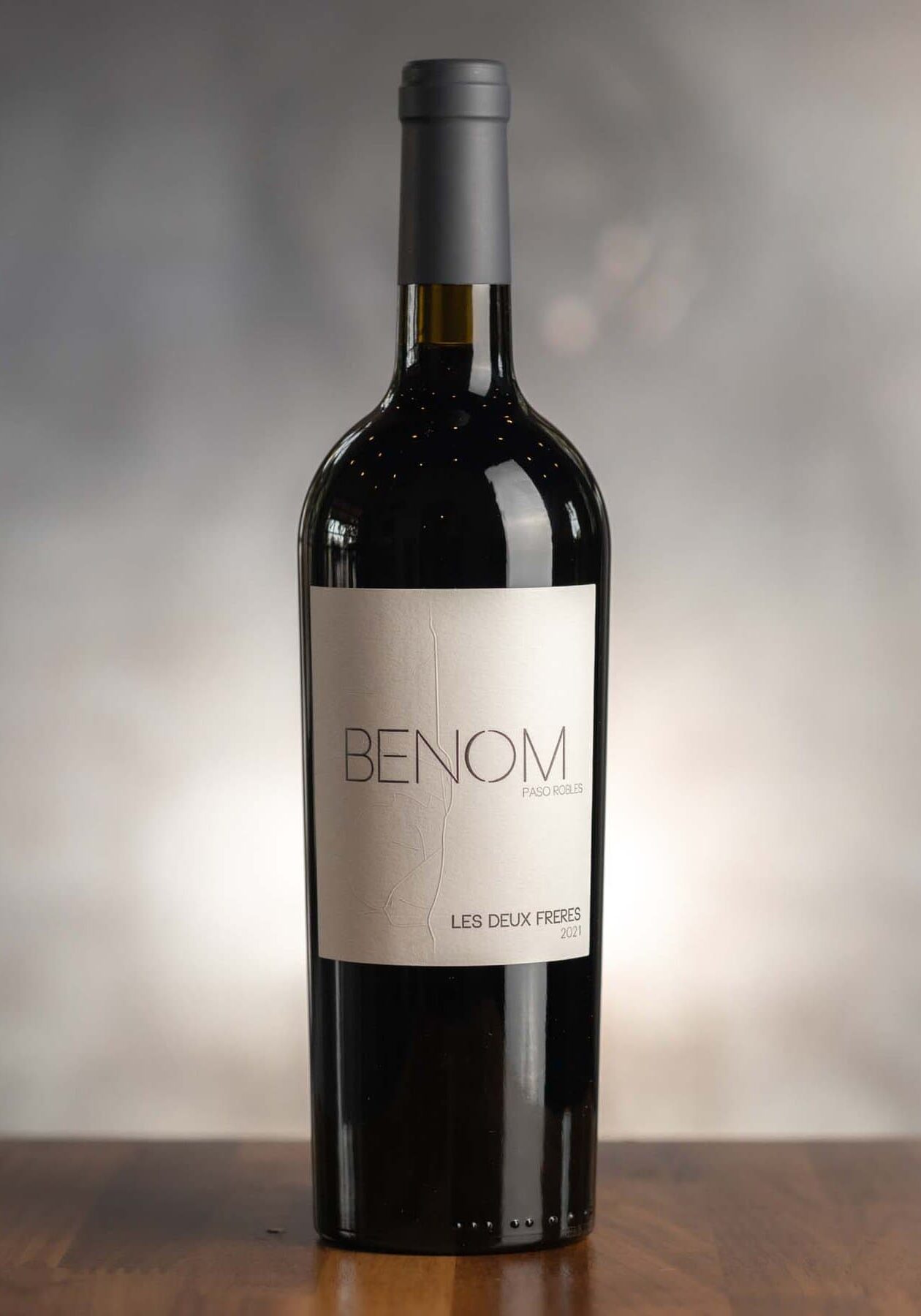 A bottle of 2021 Les Deux Freres BENOM Wine